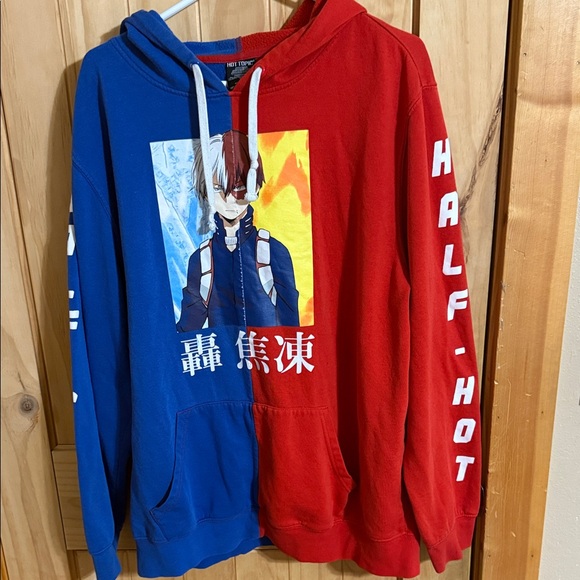 Hot Topic Anime Graphic Hoodie - Red and Blue - Picture 1 of 4